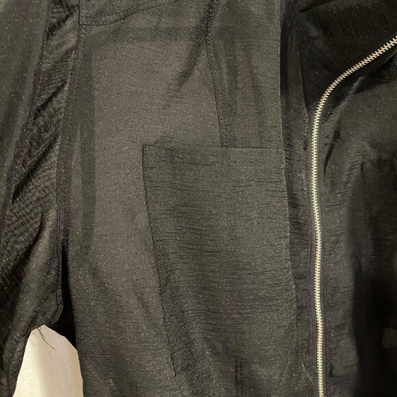 Good American Sheer Crop Bomber Jacket Black Size‎ 3 (L) - Picture 2 of 8